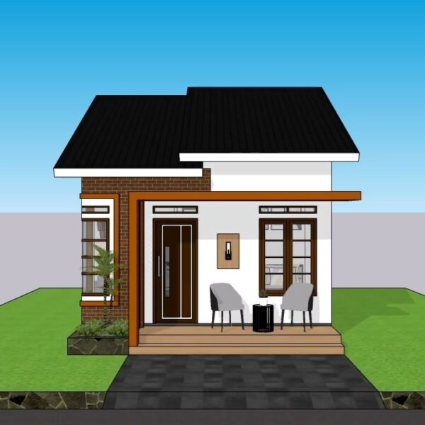 Small Simple House 5x9 Meter Home Plan 17x30 Feet 2 Bed 1 bath 45 sqm PDF Full Plan