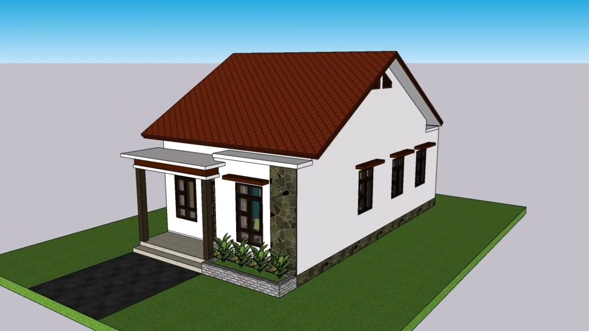 Small Simple House 6x11 Meter Home Plan 20x36 Feet 3 Bed 1 bath 66 sqm PDF Full Plan