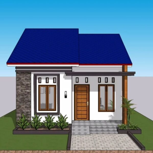 Small Simple House Plans 6x8 Meter Home Plan 20x26 Feet 2 Bed 1 bath 48 sqm PDF Full Plan
