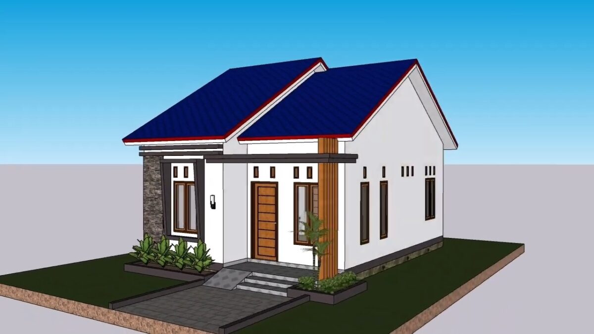 Small Simple House Plans 6x8 Meter Home Plan 20x6 Feet 2 Bed 1 bath 48 sqm PDF Full Plan
