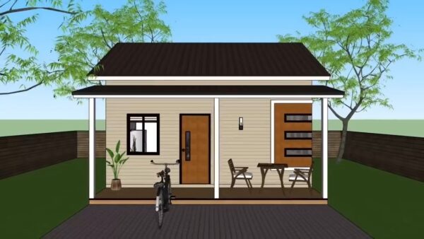 Tiny House Plan 6x7 Meter Home Design 20x23 Feet 2 Beds