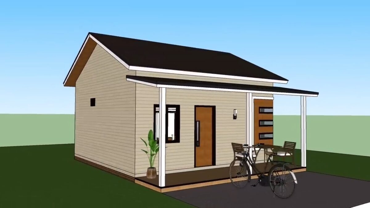 Tiny House Plan 6x7 Meter Home Design 20x23 Feet 2 Beds 1 bath PDF Full Plan