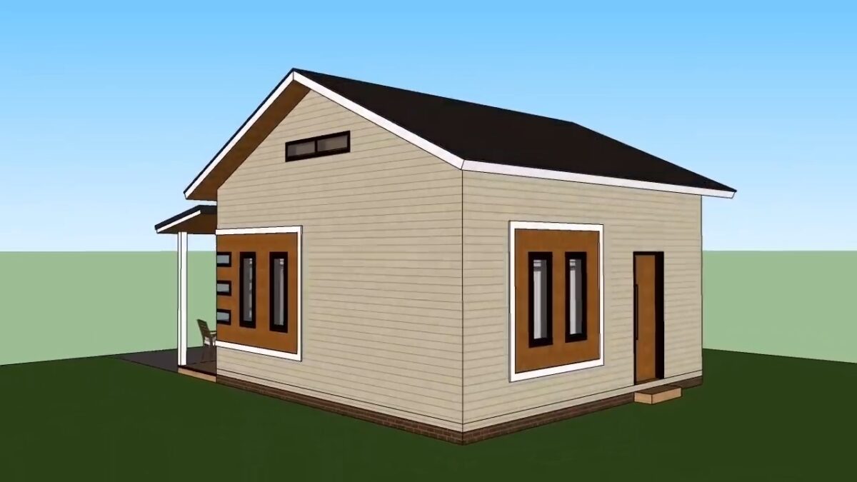 Tiny House Plan 6x7 Meter Home Design 20x23 Feet 2 Beds 1 bath PDF Full Plan