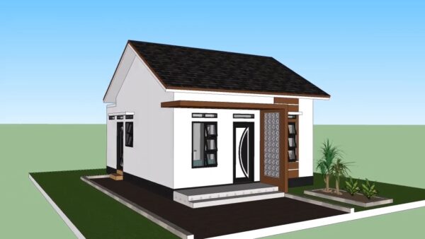 Tiny House Plan 6x7 Meter Home Plan 20x23 Feet 2 Beds 1 bath 42sqm