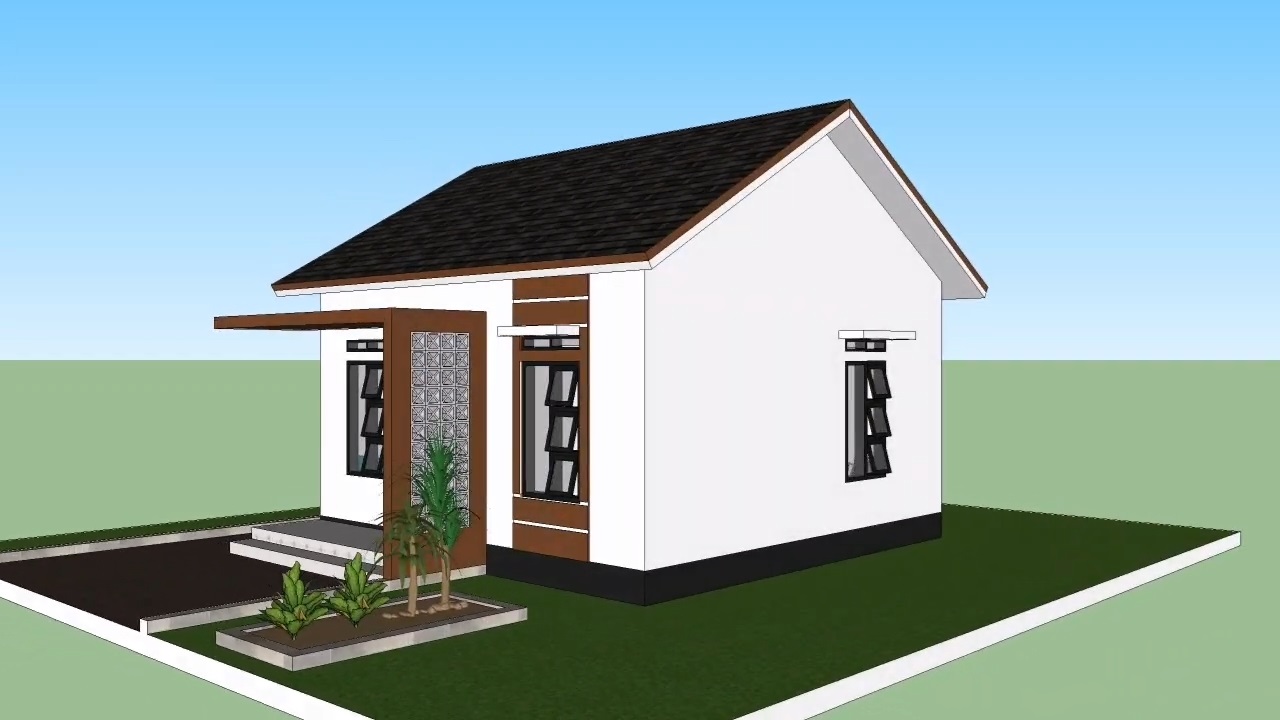 Tiny House Plan 6x7 Meter Home Plan 20x23 Feet 2 Beds - House Plans 3D