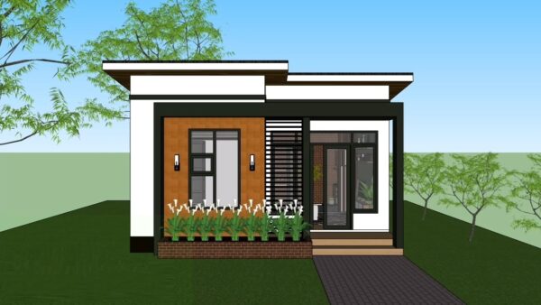 Tiny House Plans 6x7 Meter Home Design 20x23 Feet 2 Beds 1 bath