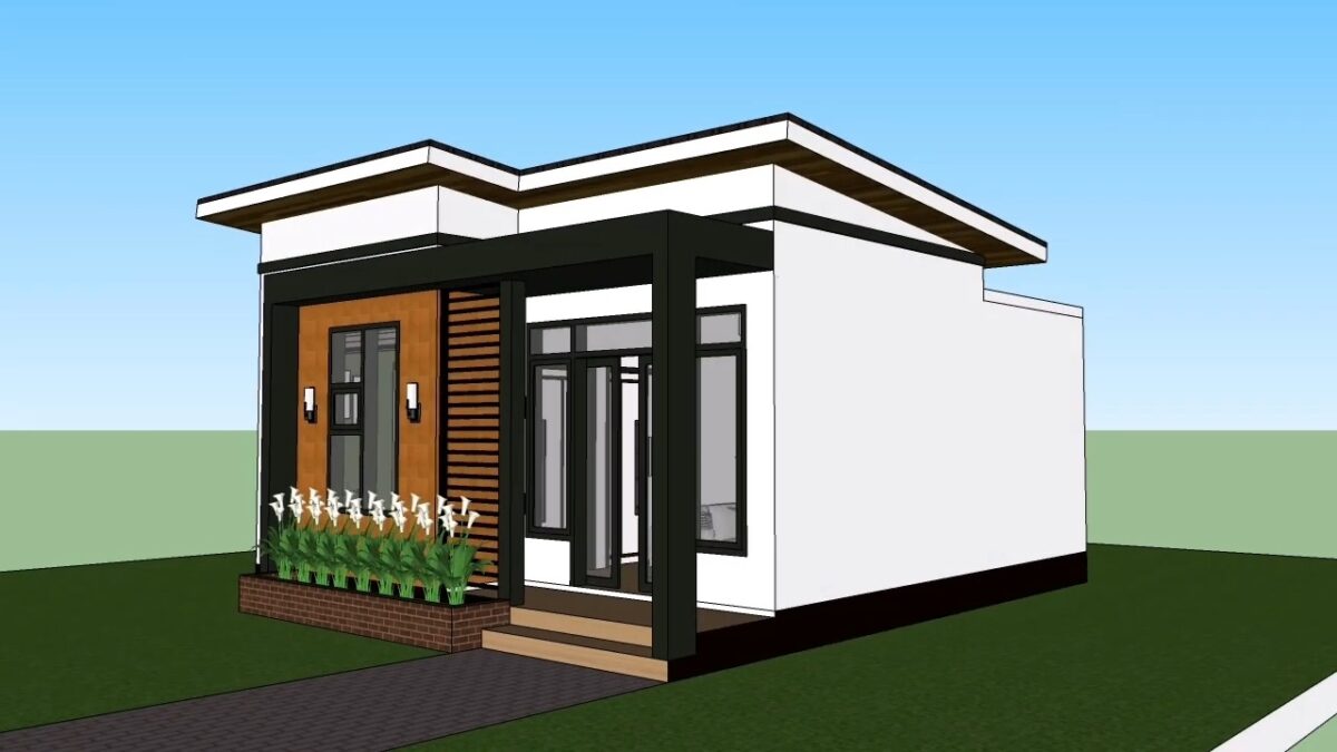Tiny House Plans 6x7 Meter Home Design 20x23 Feet 2 Beds 1 bath