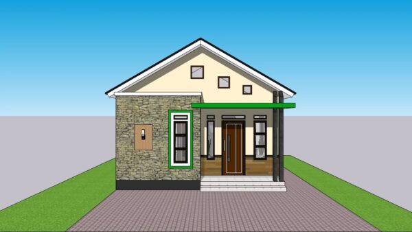 Tiny House Plans 6x7 Meter Home Plan 20x23 Feet 2 Beds 1 bath 42sqm