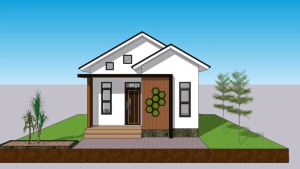 20x23 Small House Plan 6x7 Meter 2 Beds 1 bath PDF Full Plan