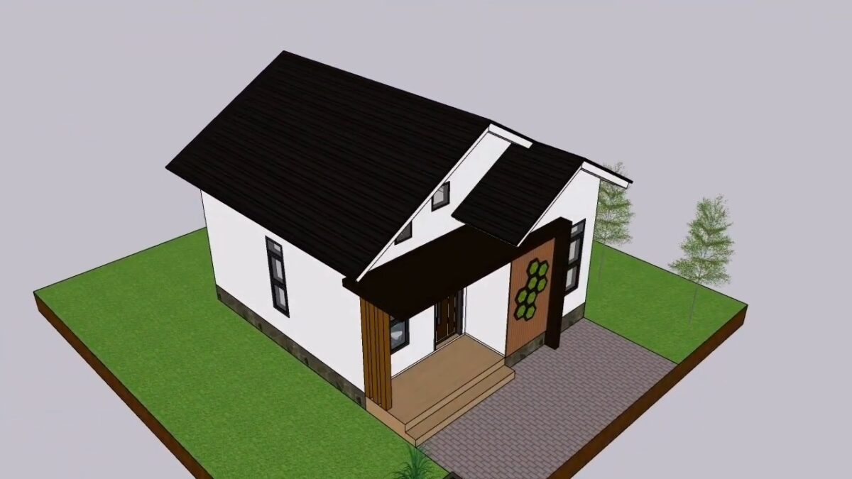 20x23 Small House Plan 6x7 Meter 2 Beds 1 bath PDF Full Plan