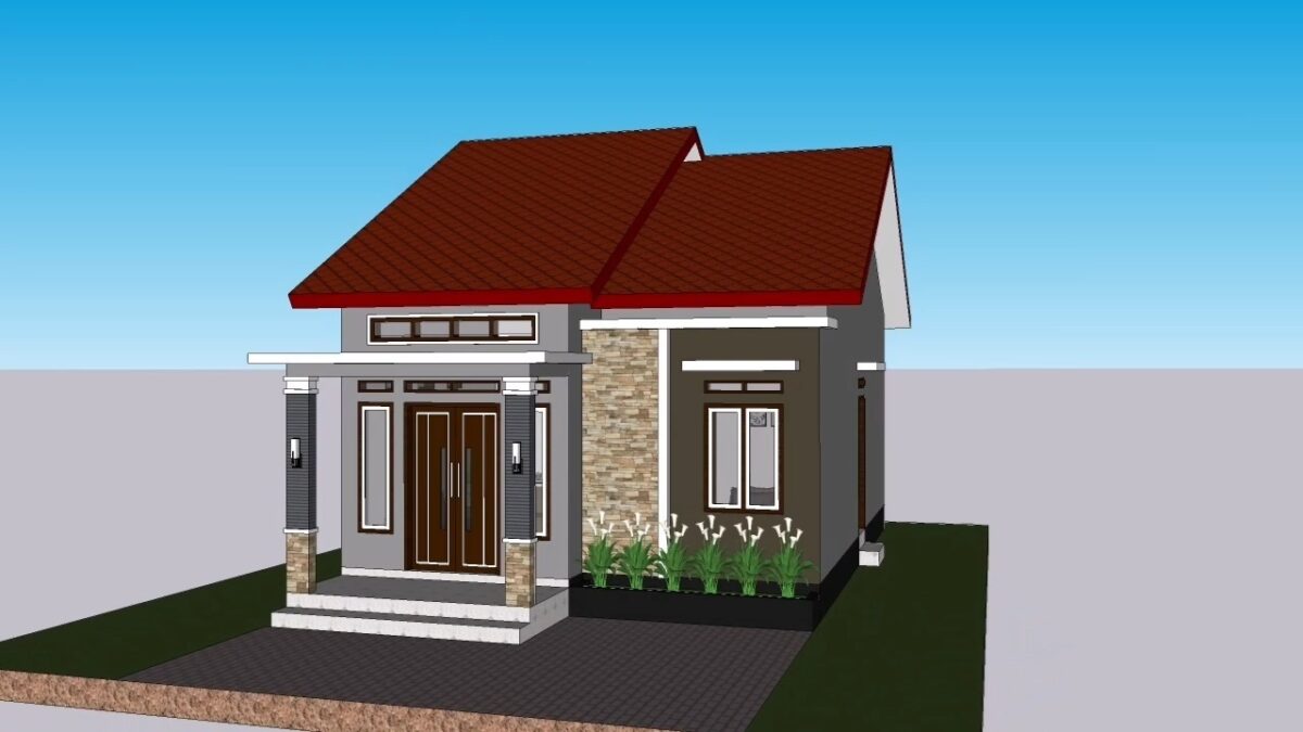 20x33 Small House Design 6x10 Meter 2 Beds 1 bath PDF Full Plan