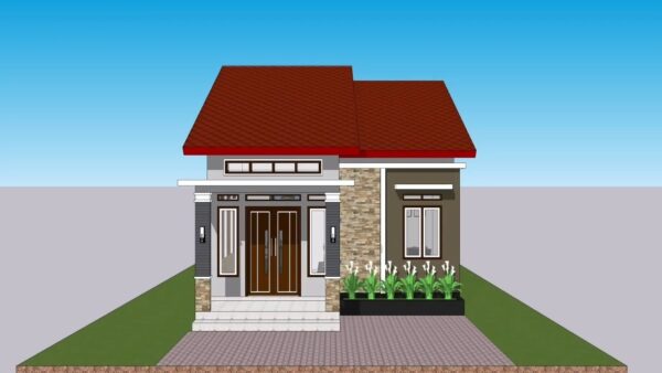 20x33 Small House Design 6x10 Meter 2 Beds 1 bath