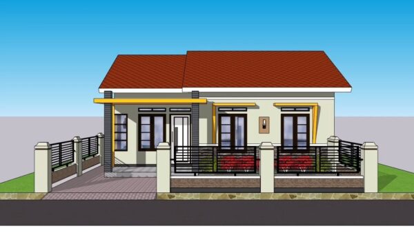 Simple House Design 11x10 Meter Home Plan 36x33 Feet 3 Bed 1 bath 110 sqm PDF Full Plan