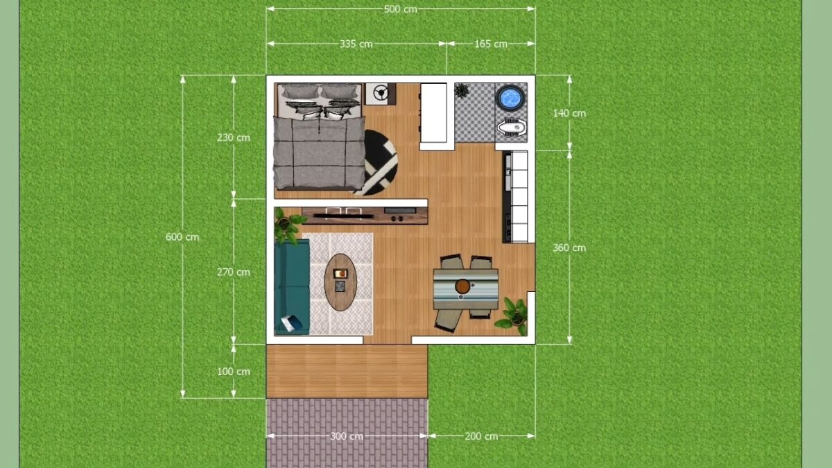 Simple House Design 5x6 Meter Home Plan 17x20 Feet 1 Bed 1 bath 30sqm PDF Full Plan