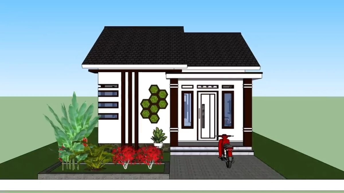 Simple House Design 6x7 Meter House Plan 20x23 Feet 2 Bed 1 bath PDF Full Plan 1