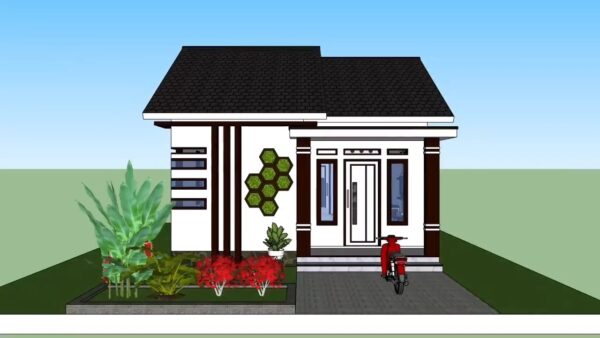 Simple House Design 6x7 Meter House Plan 20x23 Feet 2 Bed 1 bath PDF Full Plan