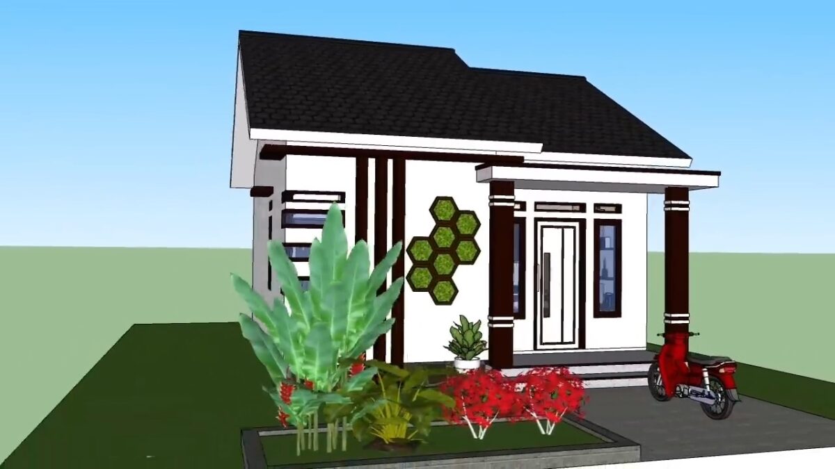 Simple House Design 6x7 Meter House Plan 20x23 Feet 2 Bed 1 bath PDF Full Plan