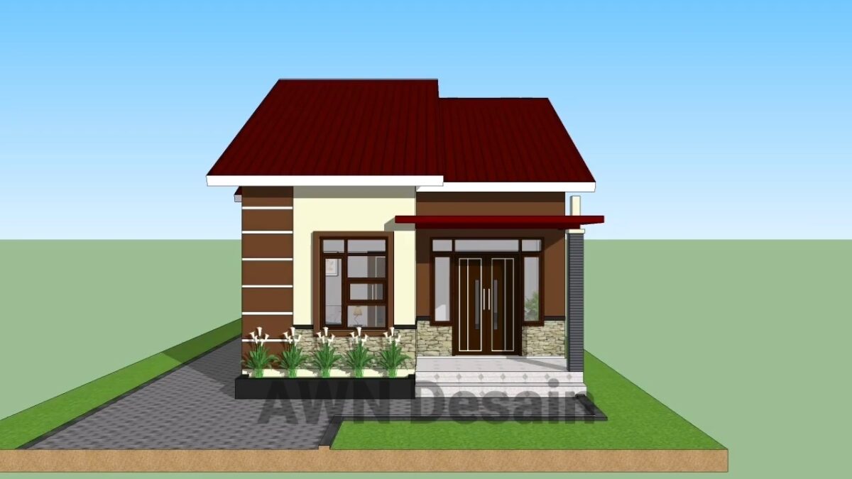 Simple House Design 7x12 Meter Home Plan 23x39 Feet 4 Beds 2 bath PDF Full Plan