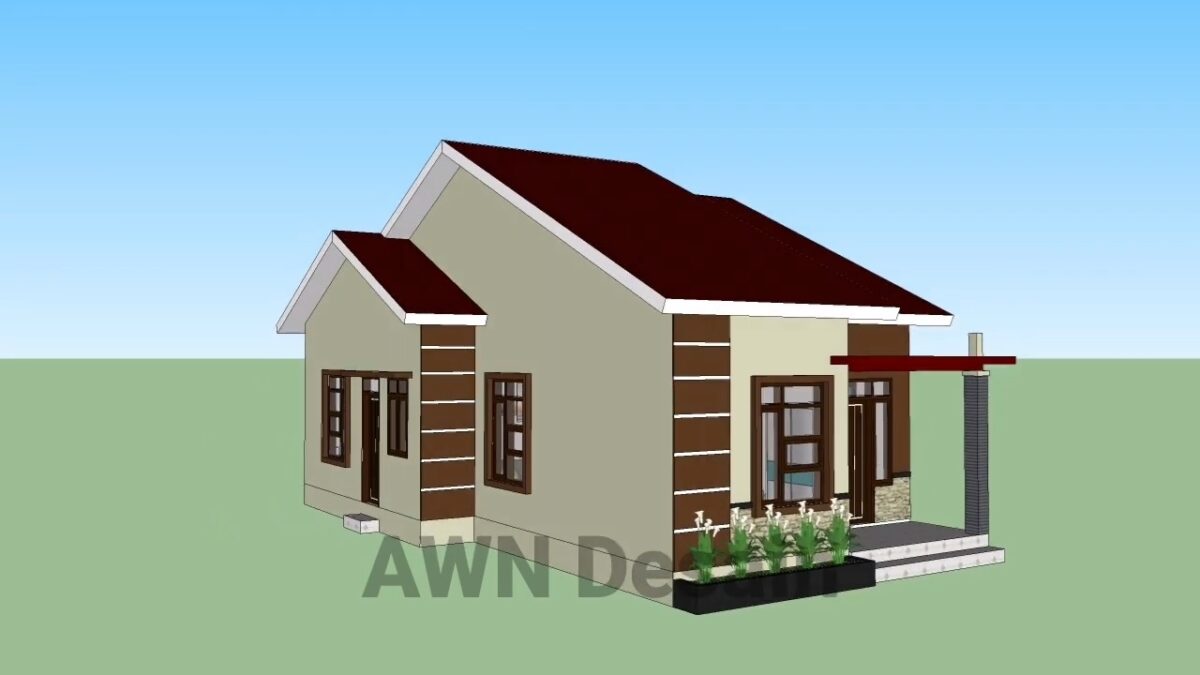 Simple House Design 7x12 Meter Home Plan 23x39 Feet 4 Beds 2 bath PDF Full Plan