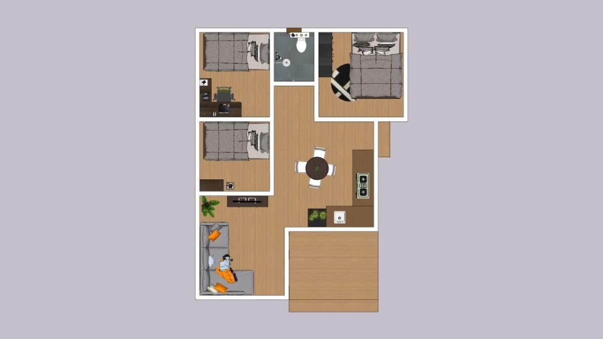 Simple House Design 7x9 Meter Home Plan 23x30 Feet 3 Beds 1 Bath 63 sqm PDF Full Plan