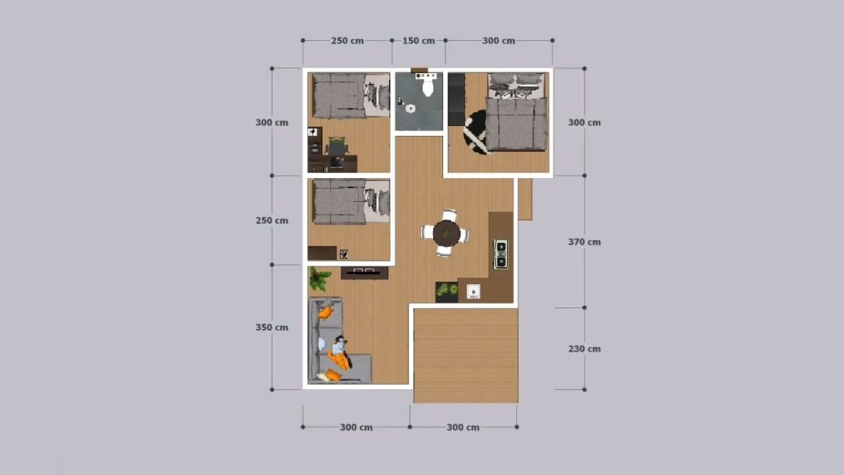 Simple House Design 7x9 Meter Home Plan 23x30 Feet 3 Beds 1 Bath 63 sqm PDF Full Plan