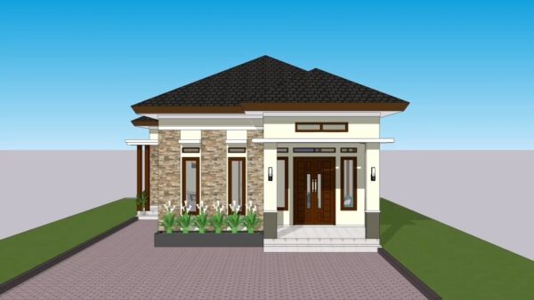 Simple House Design 8x12 Meter Home Plan 26x39 Feet 3 Beds 1 bath PDF Full Plan