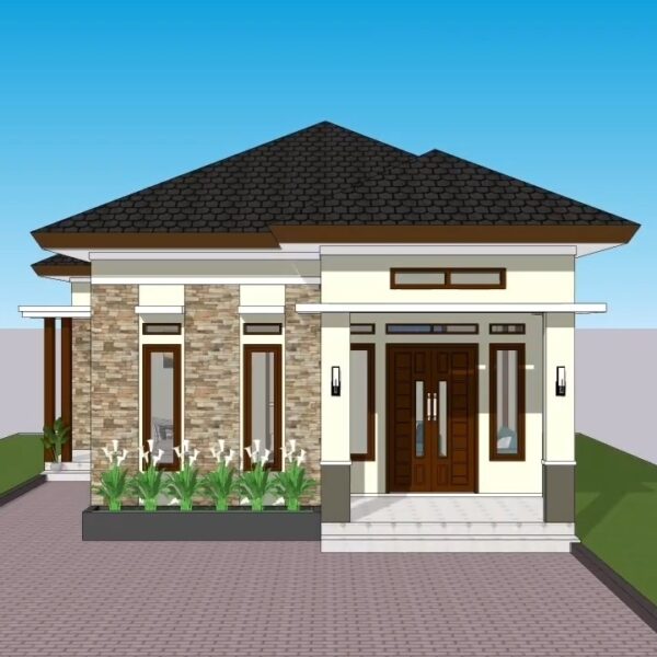 Simple House Design 8x12 Meter Home Plan 26x39 Feet 3 Beds 1 bath PDF Full Plan