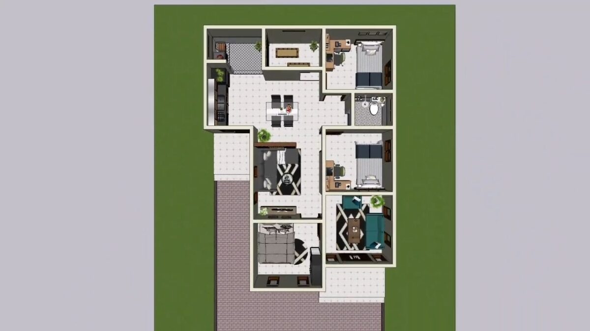 Simple House Design 8x12 Meter Home Plan 26x39 Feet 3 Beds 1 bath PDF Full Plan