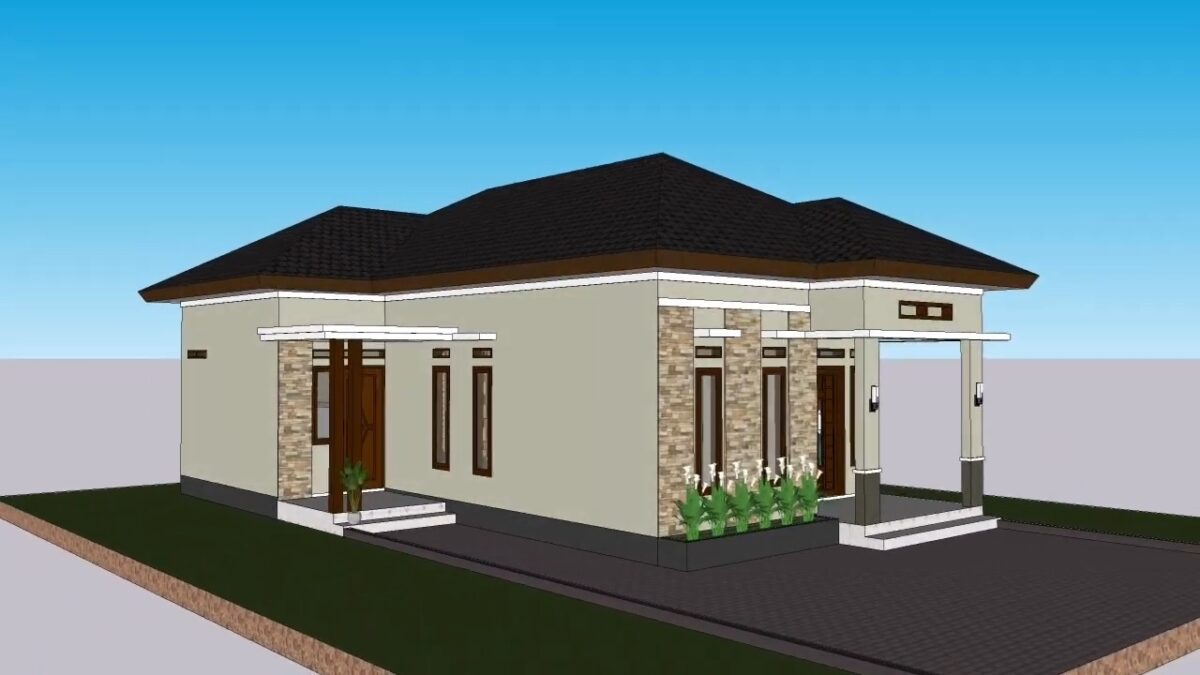 Simple House Design 8x12 Meter Home Plan 26x39 Feet 3 Beds 1 bath PDF Full Plan