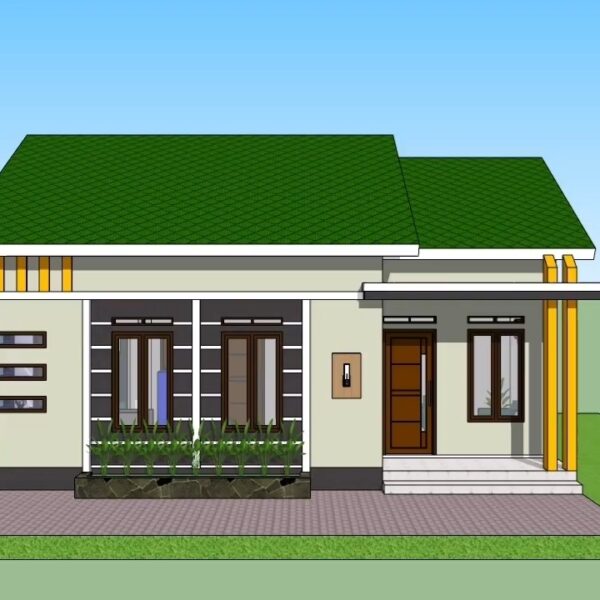 Simple House Design 9x7 Meter Home Plan 30x23 Feet 3 Bed 1 Bath 63 sqm PDF Full Plan 1
