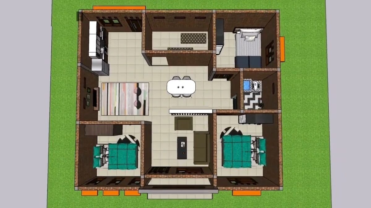 Simple House Design 9x9 Meter Home Plan 30x30 Feet 3 Bed 1 bath 81 sqm PDF Full Plan
