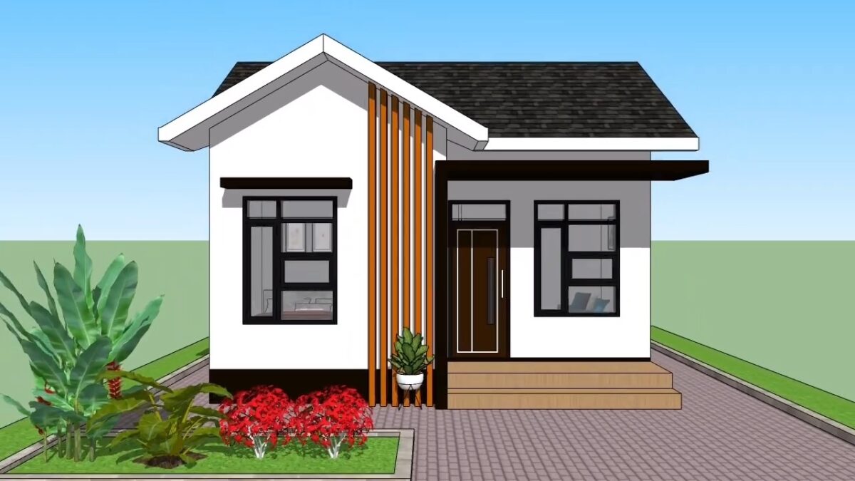 Simple House Plan 6x6 Meter Home Design 20x20 Feet 2 Bed 1 bath 36sqm PDF Full Plan 1