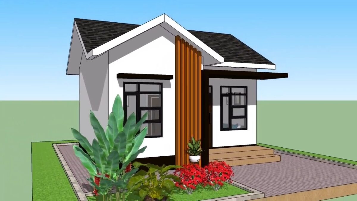 Simple House Plan 6x6 Meter Home Design 20x20 Feet 2 Bed 1 bath 36sqm PDF Full Plan