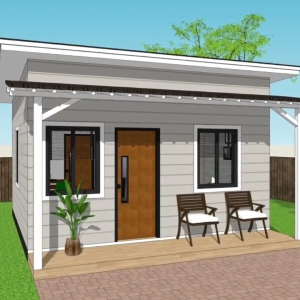 Small House Design 5x5 Meter Home Plan 17x17 Feet 1 Bed 1 Bed 25 sqm PDF Full Plan 3