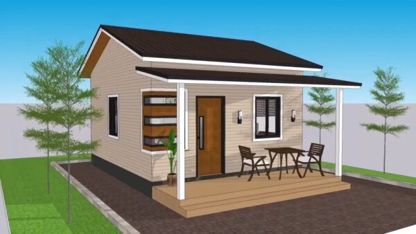 Small House Design 5x6 Meter Home Plan 17x20 Feet 2 Beds 1 bath PDF Full Plan