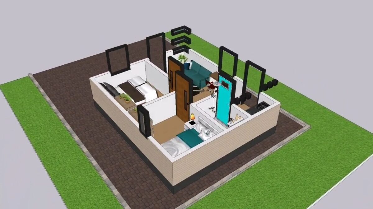 Small House Design 5x6 Meter Home Plan 17x20 Feet 2 Beds 1 bath PDF Full Plan