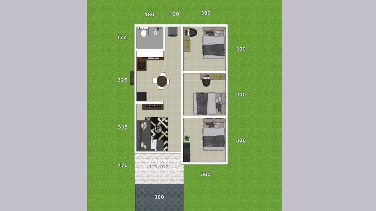 Small House Design 6x10 Meter Home Plans 20x33 Feet 3 Beds 1 bath PDF Full Plan Layout