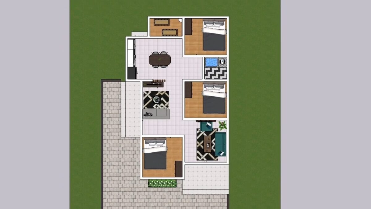Small House Design 7x12 Meter Home Plan 23x39 Feet 3 Beds 1 bath PDF Full Plan