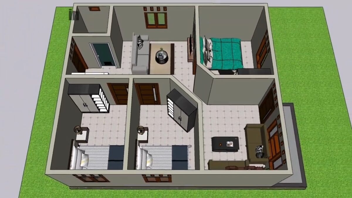 Small House Design 7x9 Meter Home Plan 23x29 Feet 3 Beds 1 bath PDF Full Plan