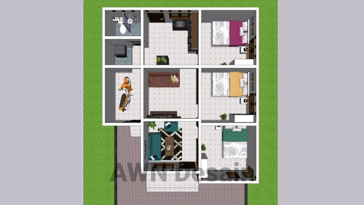 Small House Design 8x10 Meter Home Plan 26x33 Feet 3 Bed 1 bath PDF Full Plan
