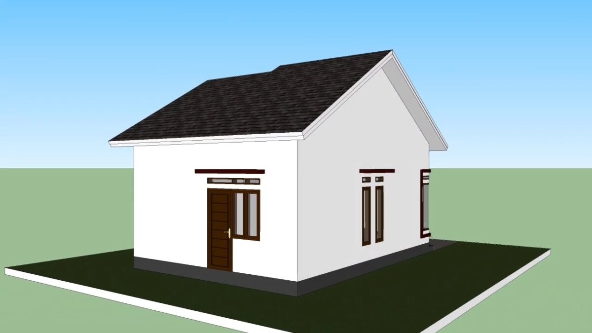 Small House Plan 6x8.5 Meter Home Design 20x28 Feet 2 Beds 1 bath PDF Full Plan Layout