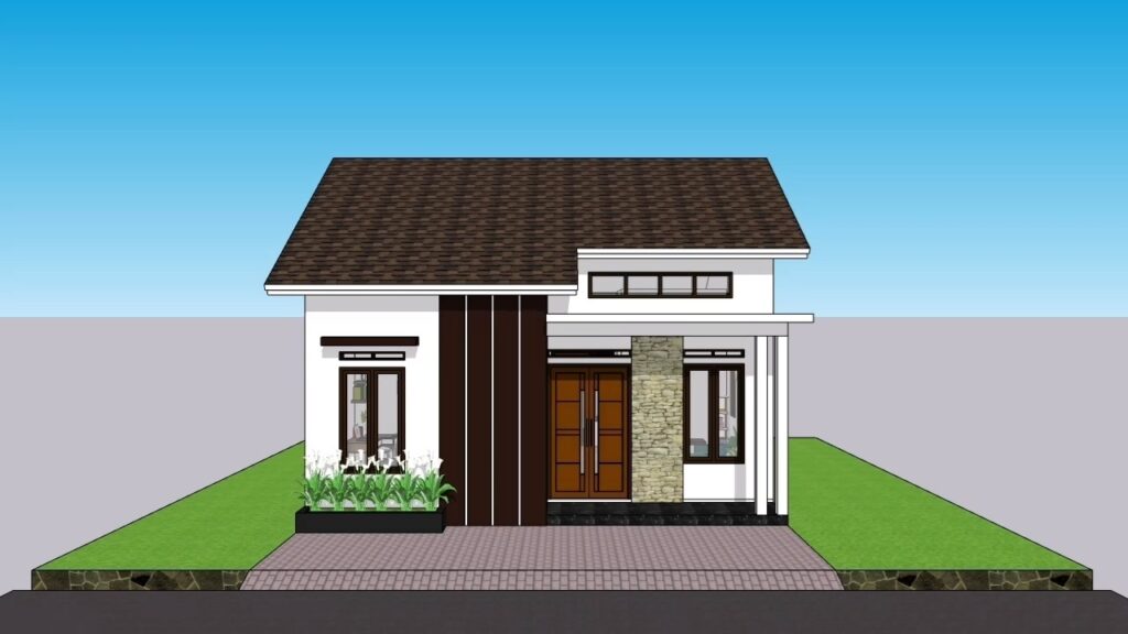 House plans 3d 8x11 with 4 bedrooms - House Plans 3D