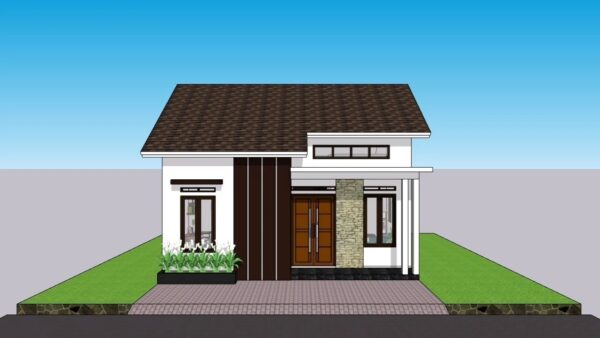 Small House Plan 7x7.5 Meter Home Design 23x25 Feet 2 Beds 1 Bath 52sqm PDF Full Plan