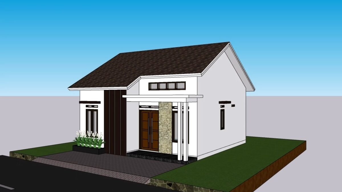 Small House Plan 7x7.5 Meter Home Design 23x25 Feet 2 Beds 1 Bath 52sqm PDF Full Plan layout