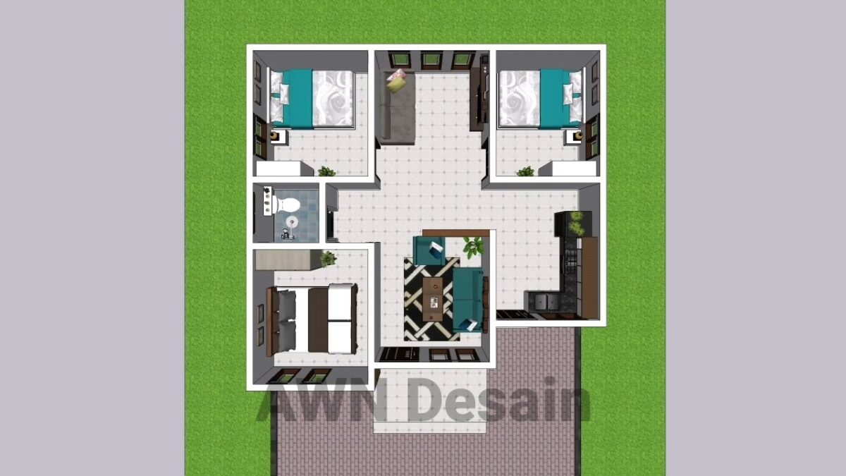 Small House Plan 8x9 Meter Home Design 26x30 Feet 3 Beds 1 bath PDF Full Plan
