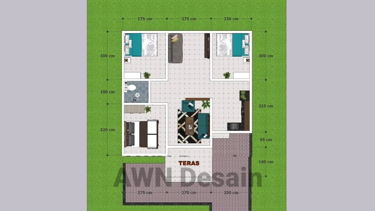 Small House Plan 8x9 Meter Home Design 26x30 Feet 3 Beds 1 bath PDF Full Plan layout