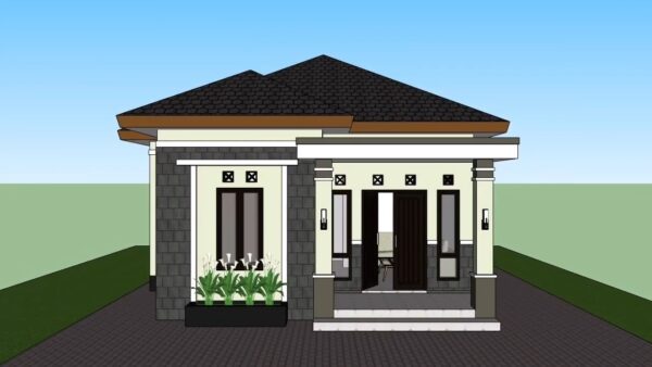 Small House Plans 7x12 Meter Home Design 23x39 Feet 3 Beds 1 bath PDF Full Plan