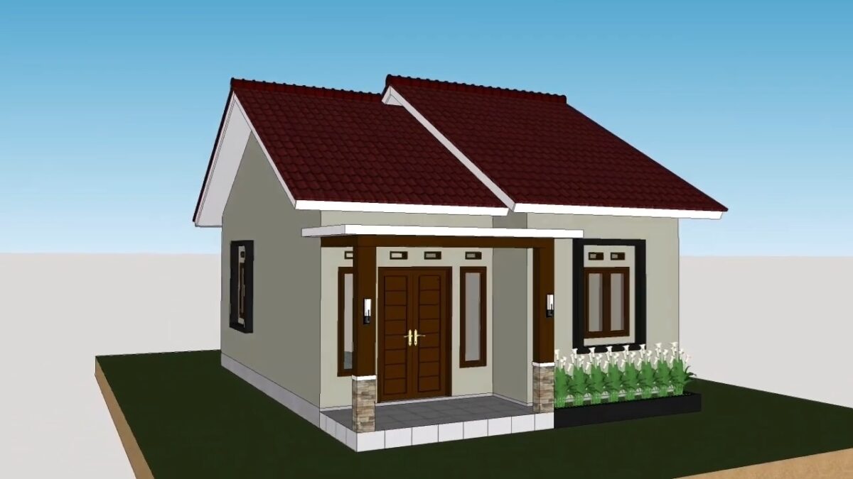 Small Modern House 20x26 Feet Home Design 6x8 Meter 2 Beds 1 bath PDF Full Plan