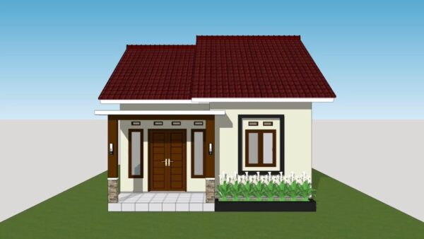 Small Modern House 20x26 Feet Home Design 6x8 Meter 2 Beds 1 bath PDF Full Plan