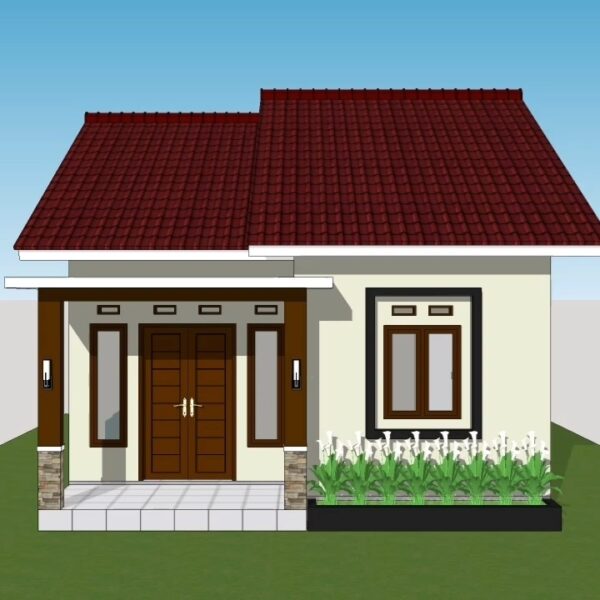 Small Modern House 20x26 Feet Home Design 6x8 Meter 2 Beds 1 bath PDF Full Plan